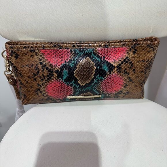 Brahmin Brown and Pink Patterned Clutch - Picture 1 of 3